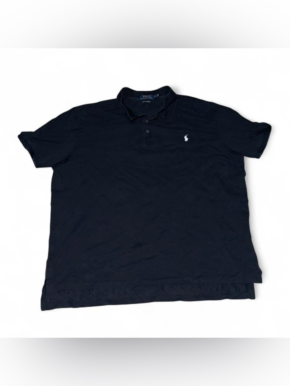 Polo Ralph Lauren Black Polo Shirt Pima Stretch Mesh Size XXL